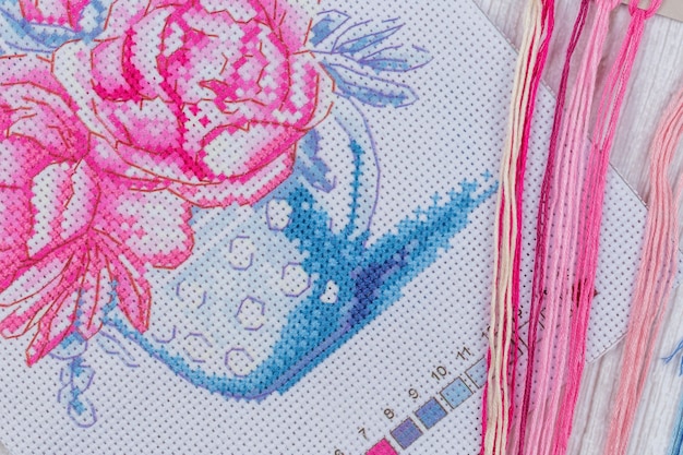 Detal haftu w zbliżeniu